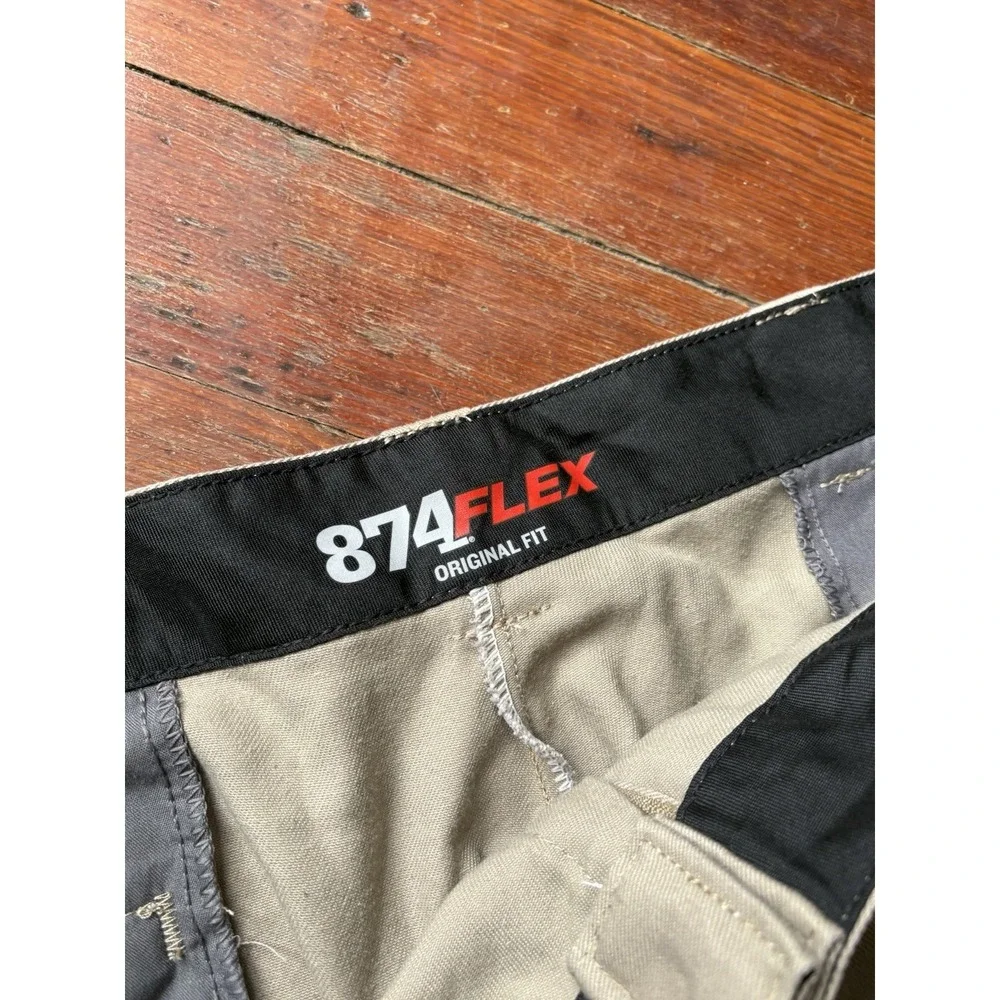 Dickies Mens 42x32 Original Fit 874 Flex Work Pants Straight Leg Brown Workwear